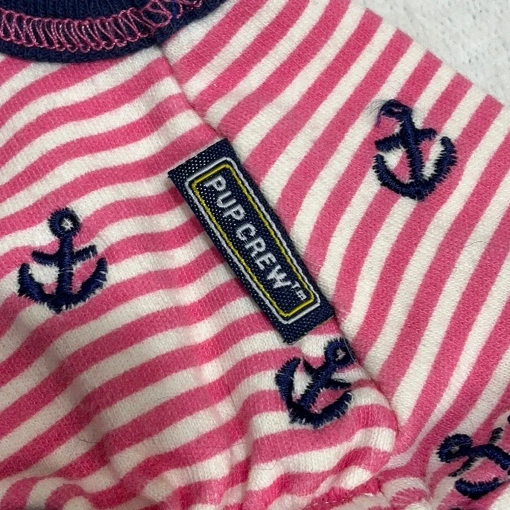 Nautical Striped Dog Dress with Anchor Print